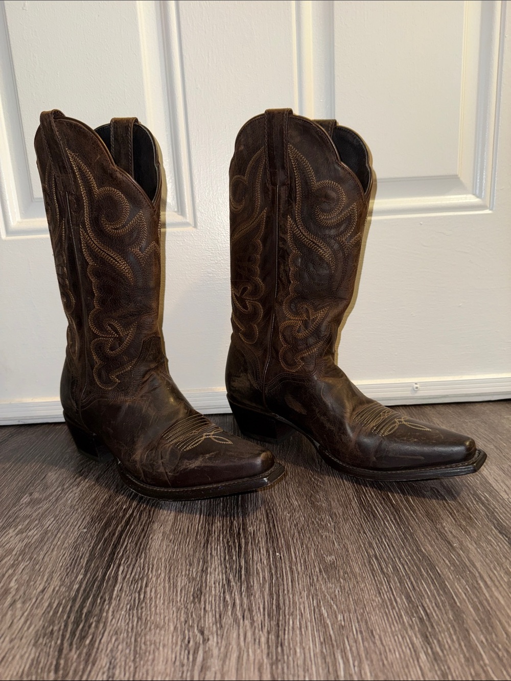 J.B. Dillon Chocolate Crazy Horse Goat Western Boot